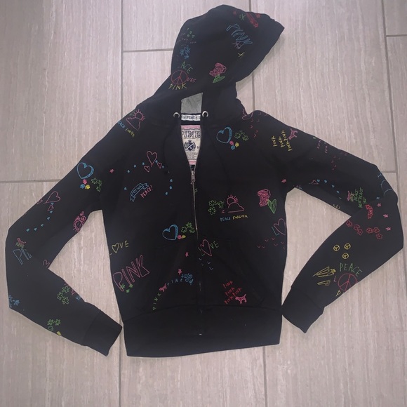 Zip Up Hoodie Peace Star Heart for Women